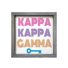 Kappa Kappa Gamma Monoton Framed Wood Sign - 12"x12" Weathered Gray Wall Art & Signs