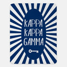 Kappa Kappa Gamma XL 60x80 Blanket - Blue Starburst Throw Blankets