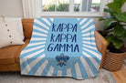 Kappa Kappa Gamma XL 60x80 Blanket Light Blue Starburst Throw Blankets