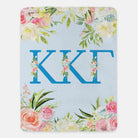 Kappa Kappa Gamma XL 60x80 Blue Floral Sherpa Blanket Throw Blankets