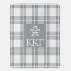 Kappa Kappa Gamma XL 60x80 Plaid Blanket Silver Throw Blankets