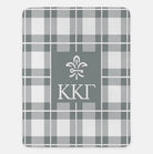 Kappa Kappa Gamma XL 60x80 Plaid Blanket Dark Silver Throw Blankets
