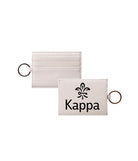 Kappa Vegan Saffiano Leather Keychain Card Holder Black Travel Wallet