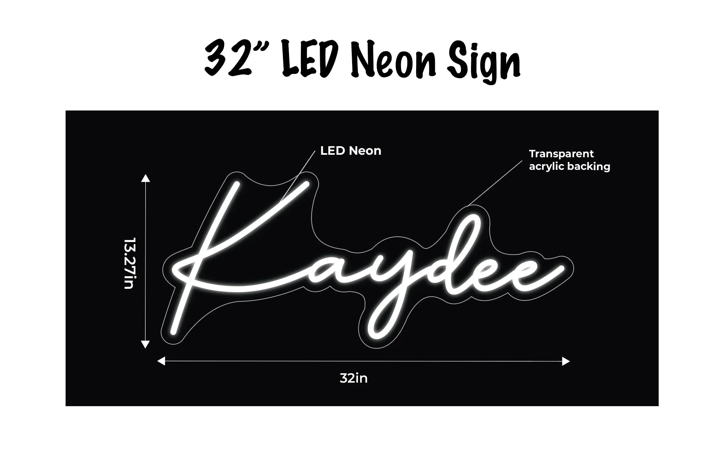Kaydee LED Neon Script Sign w/ Dimmer Neon Signs