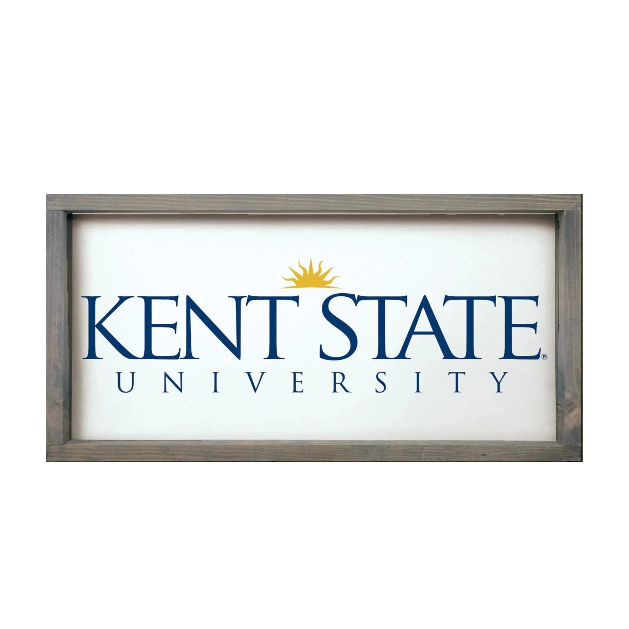 Kent State University Large 12x24 Traditional Wood Framed Sign Weathered Gray Wall Art & Signs