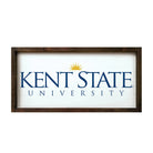 Kent State University Large 12x24 Traditional Wood Framed Sign Walnut Stain Wall Art & Signs
