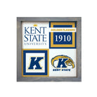 Kent State University 12x12 Wood Framed Sign - Classic Color Block Weathered Gray Wall Art & Signs