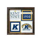 Kent State University 12x12 Wood Framed Sign - Classic Color Block Walnut Stain Wall Art & Signs