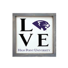 High Point University 12x12 LOVE Panther Wood Framed Sign | HPU Gifts