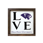 High Point University 12x12 LOVE Panther Wood Framed Sign | HPU Gifts