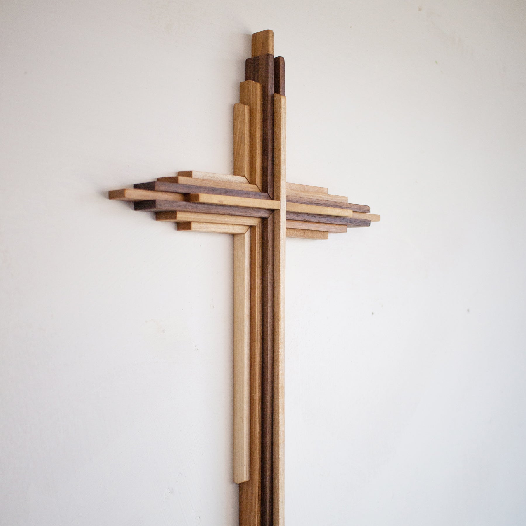 Wood Layered Cross | Dorm Wall Hanging | Spiritual Faith Base Gifts
