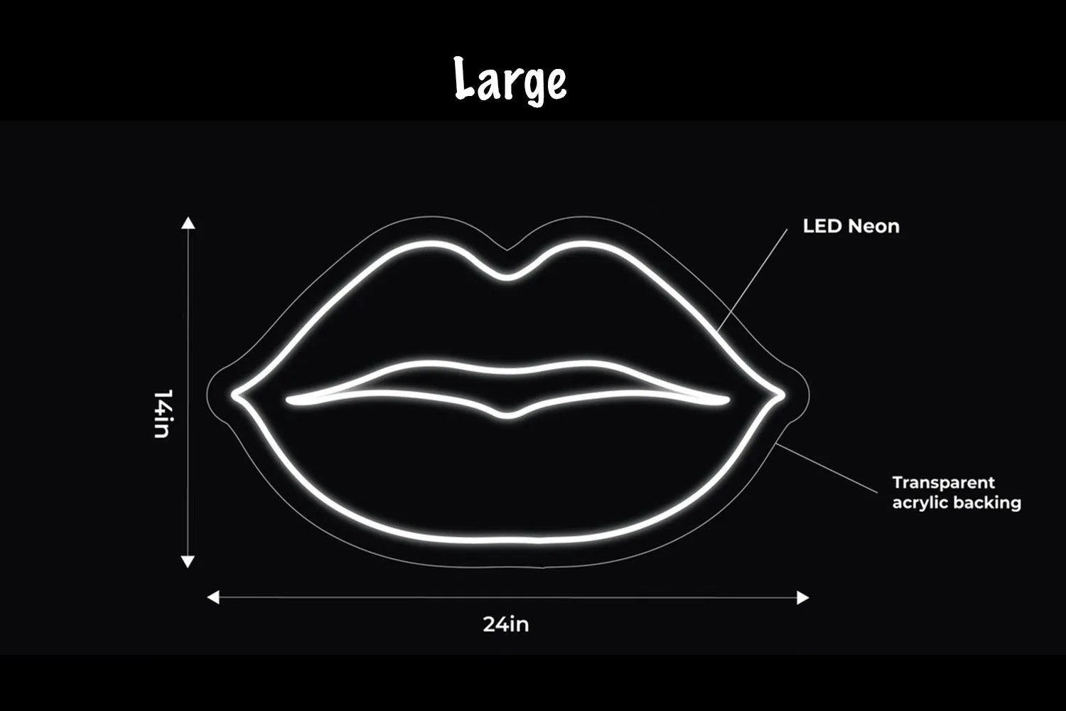 Lips LED Neon Sign w/ Dimmer Neon Signs