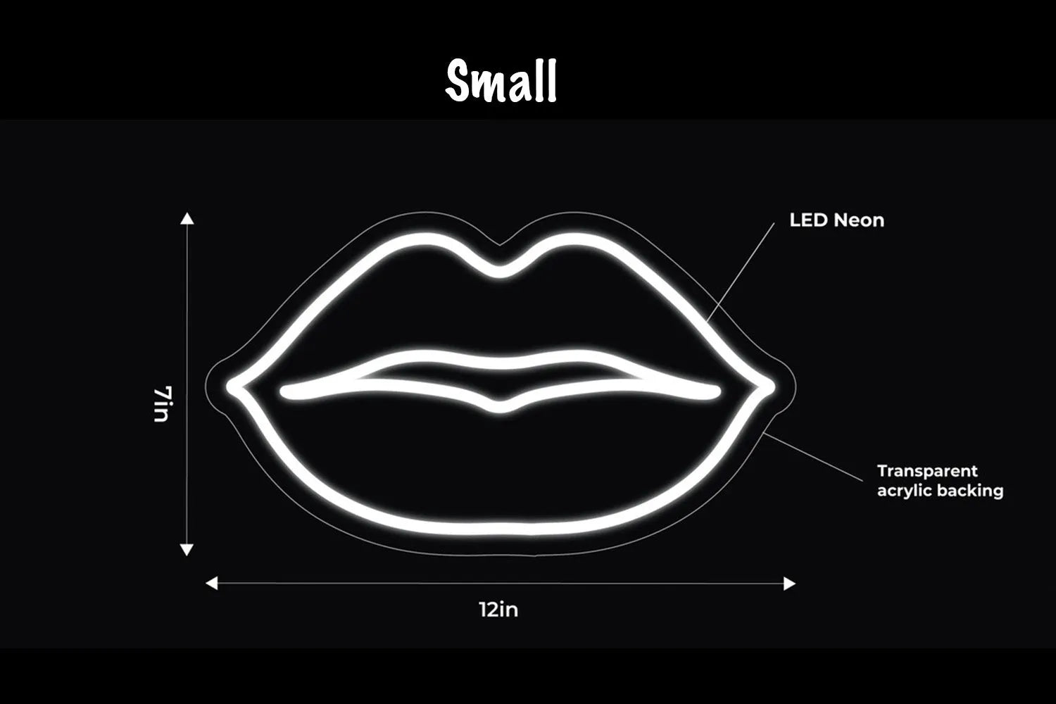 Lips LED Neon Sign w/ Dimmer Neon Signs