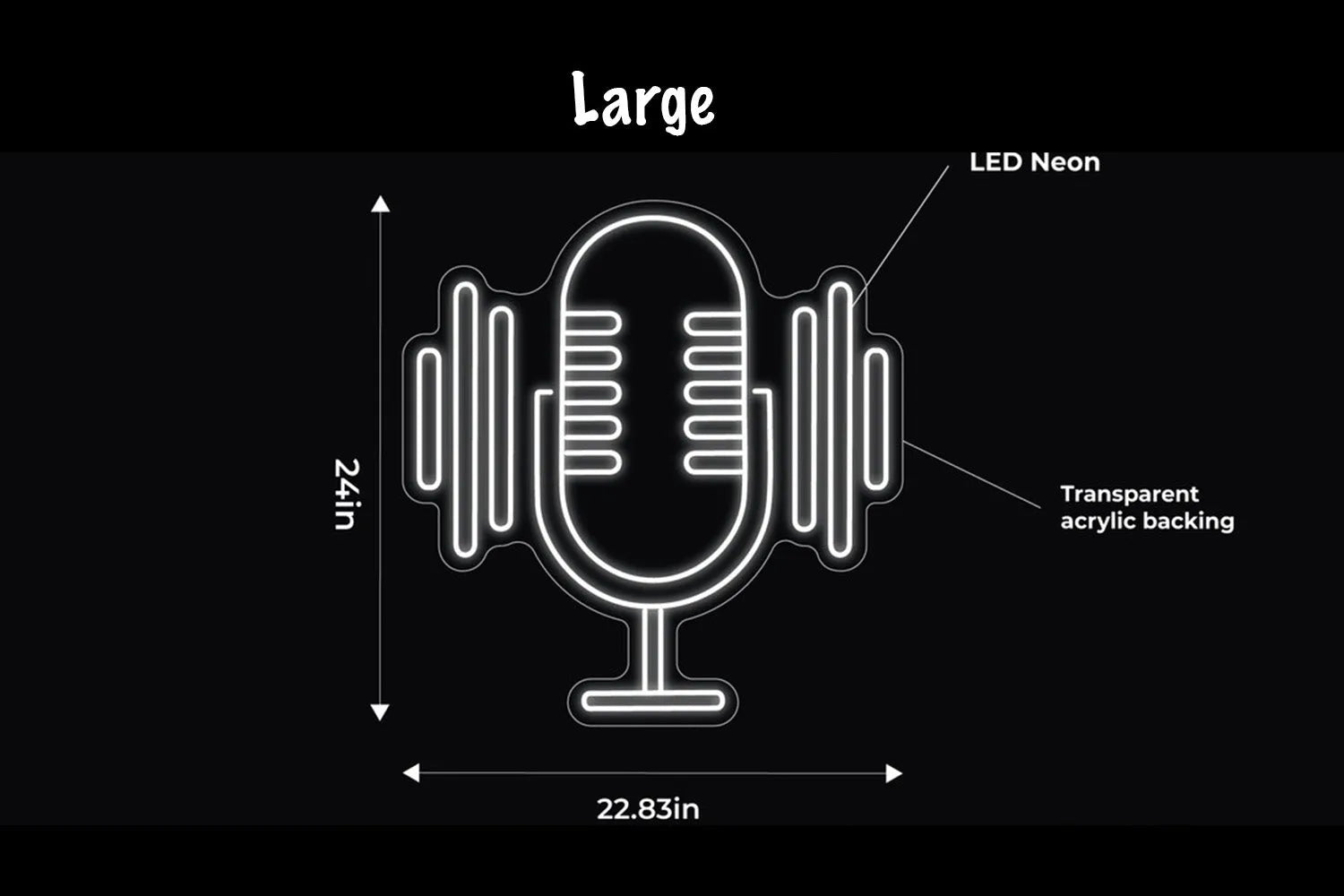 Studio Microphone LED Neon Sign w/ Dimmer Neon Signs