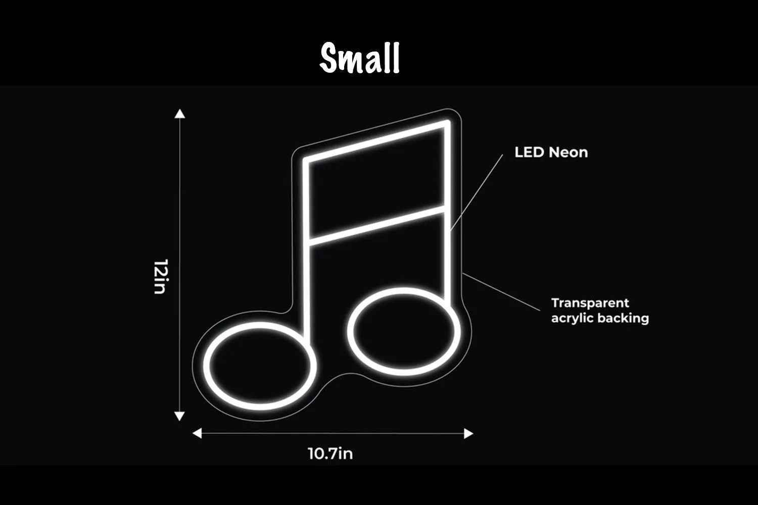 Music Note LED Neon Sign w/ Dimmer Neon Signs
