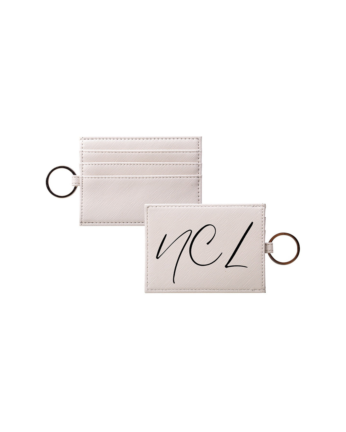 NCL Vegan Saffiano Leather Card Holder - Script | Custom Gifts