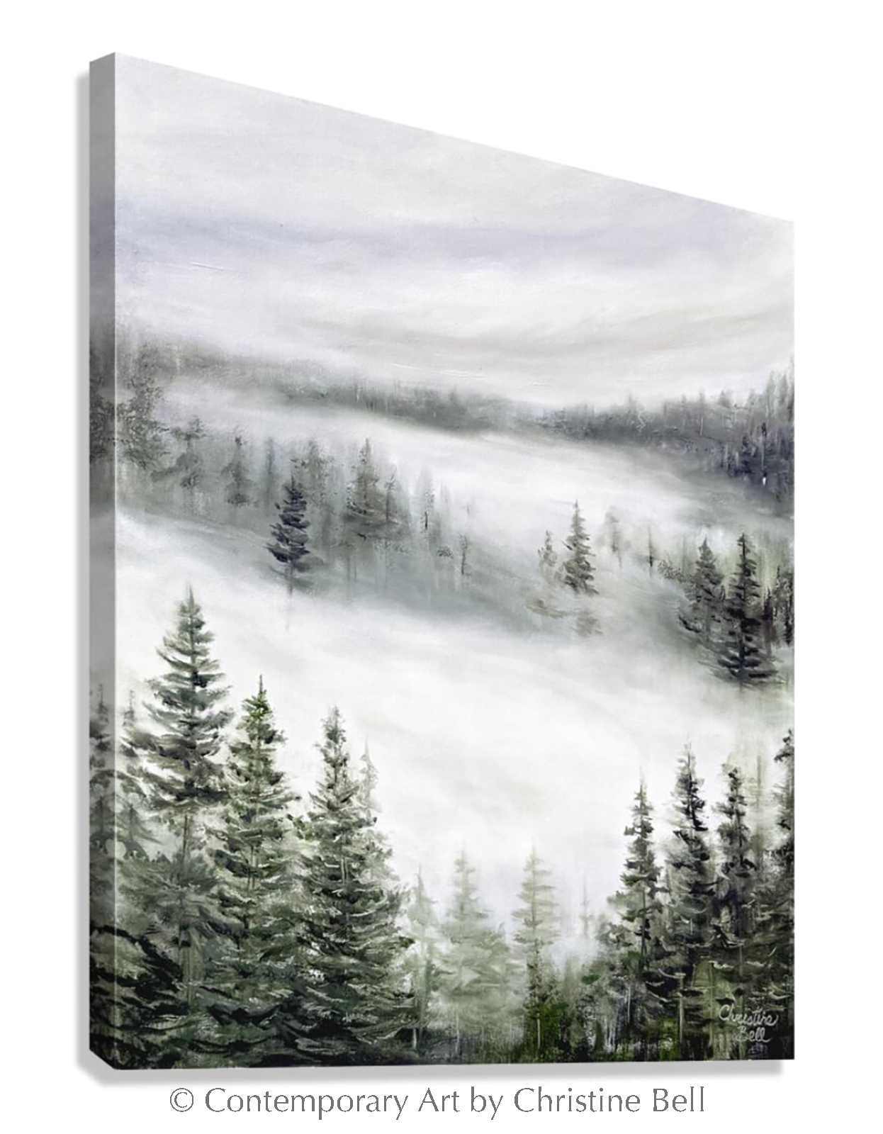 Nature Misty Forest Landscape Painting "GICLÉE PRINT | Canvas