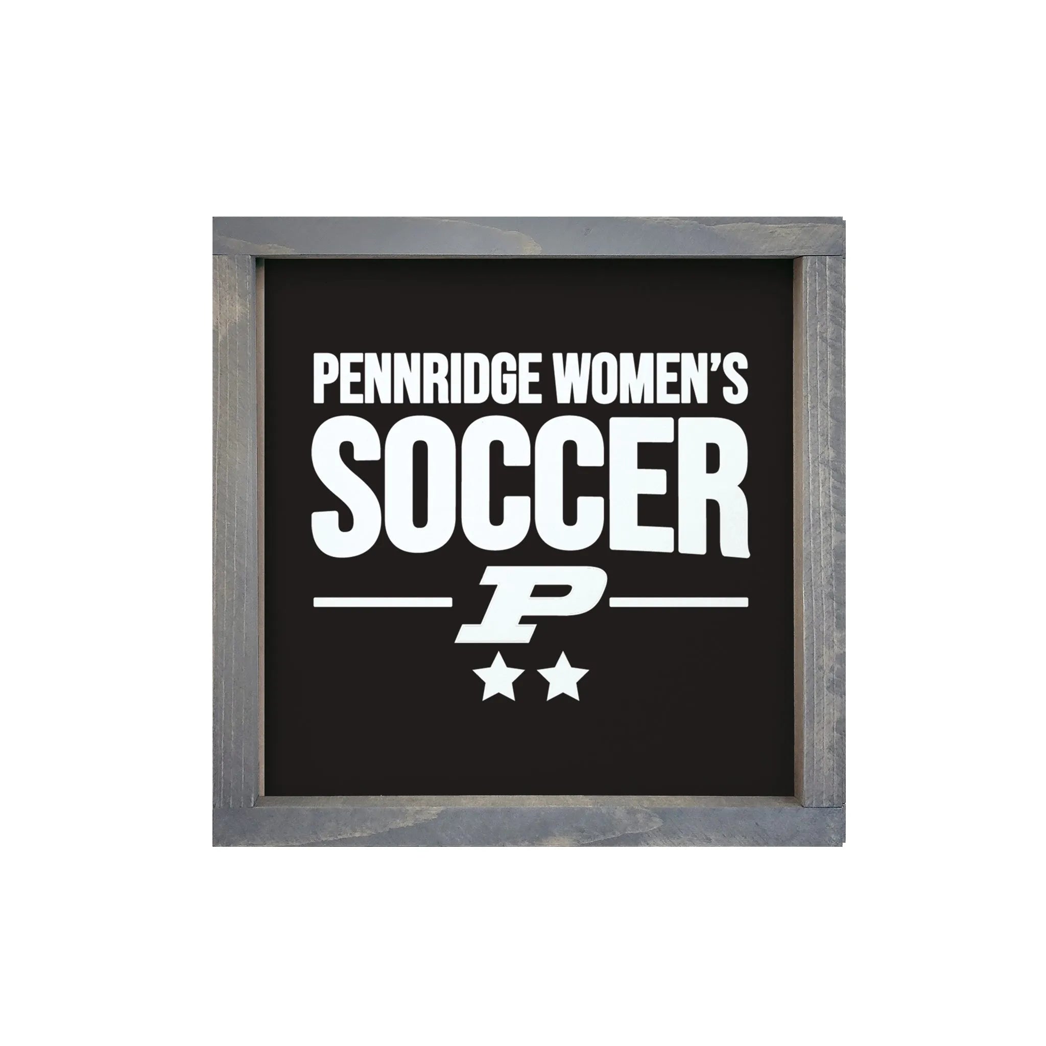 Pennridge Women's Soccer 12x12 Traditional Wood Framed Sign Black Weathered Gray Wall Art & Signs