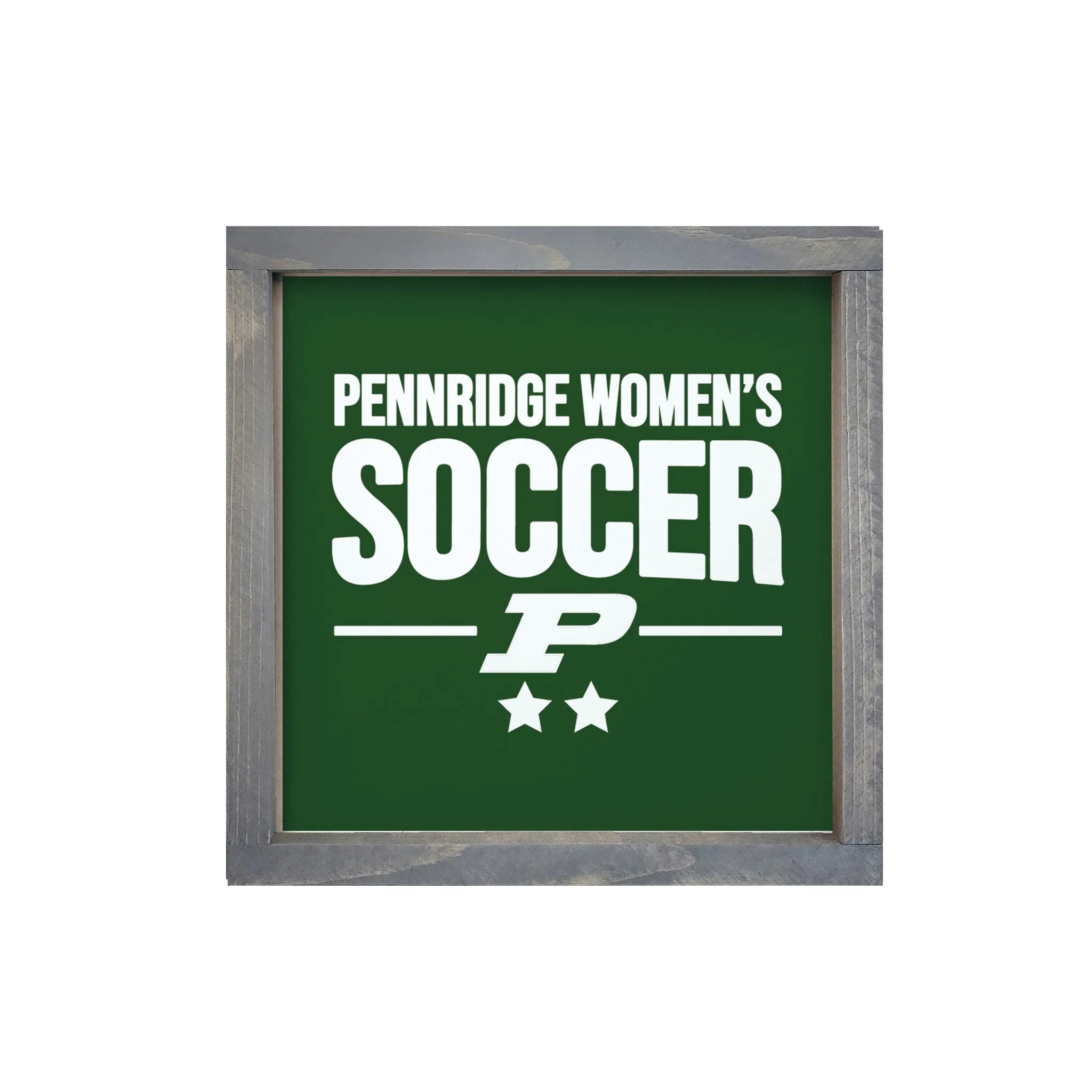 Pennridge Women's Soccer 12x12 Traditional Wood Framed Sign Green Weathered Gray Wall Art & Signs