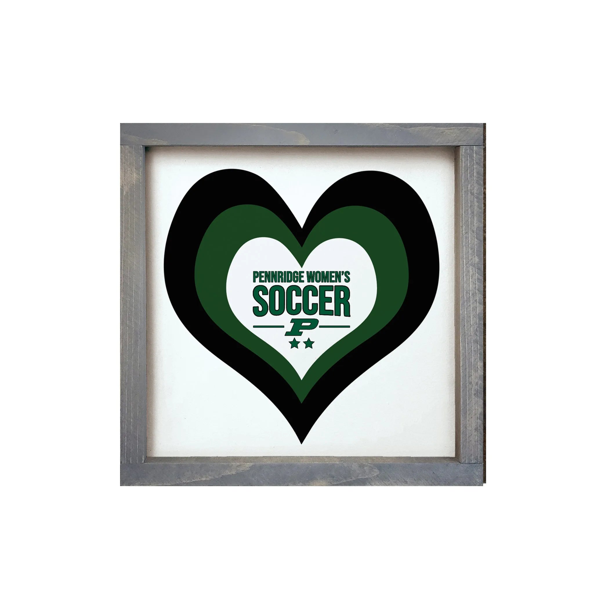 Pennridge Women's Soccer 12x12 Traditional Wood Framed Sign Weathered Gray Wall Art & Signs