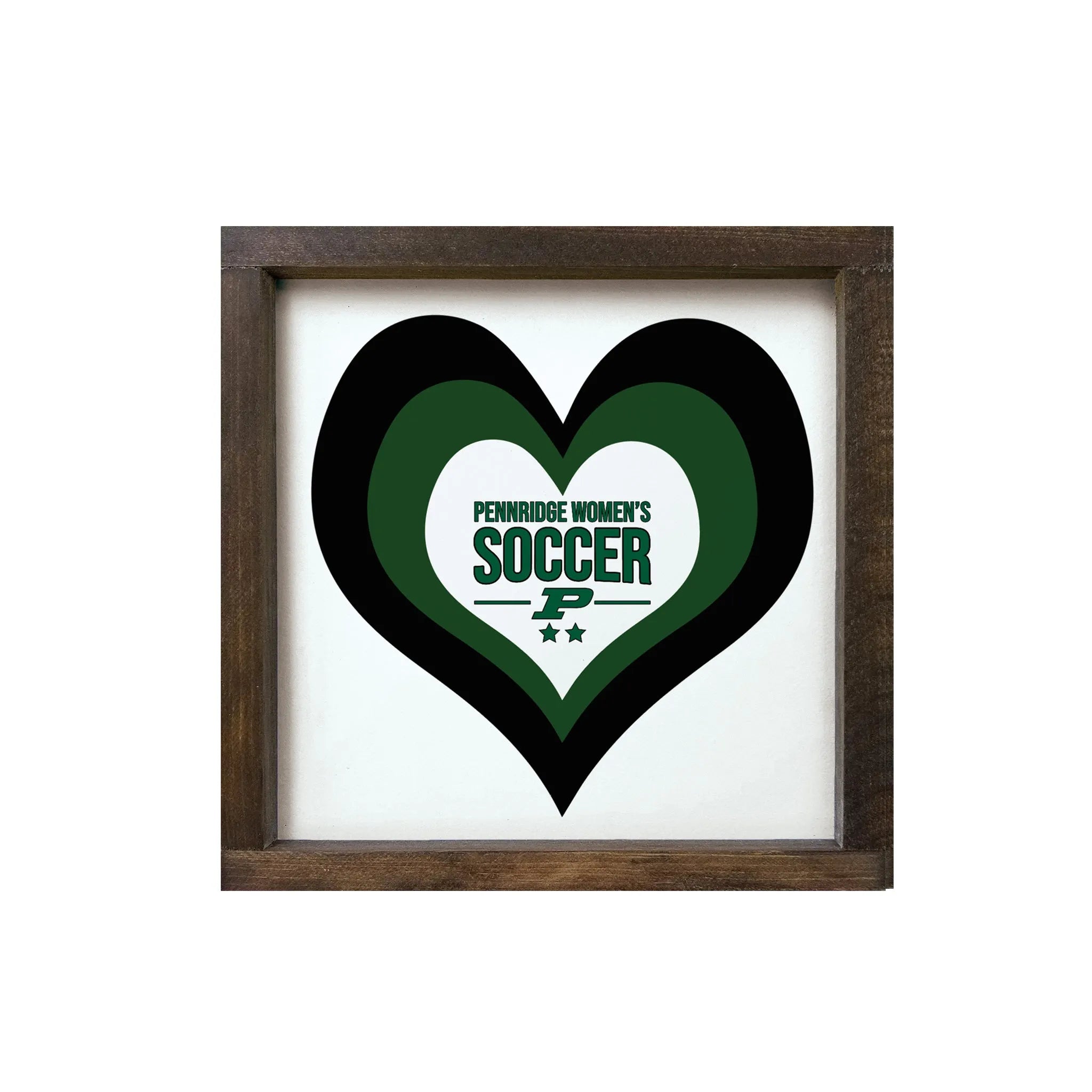 Pennridge Women's Soccer 12x12 Traditional Wood Framed Sign Walnut Stain Wall Art & Signs