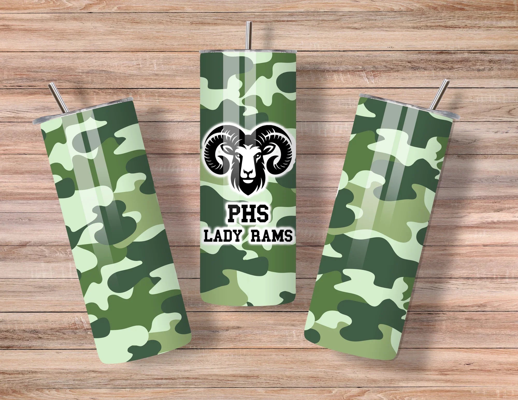 PHS Lady Rams Camo Skinny Thermal Tumbler 20 oz. Drinkware