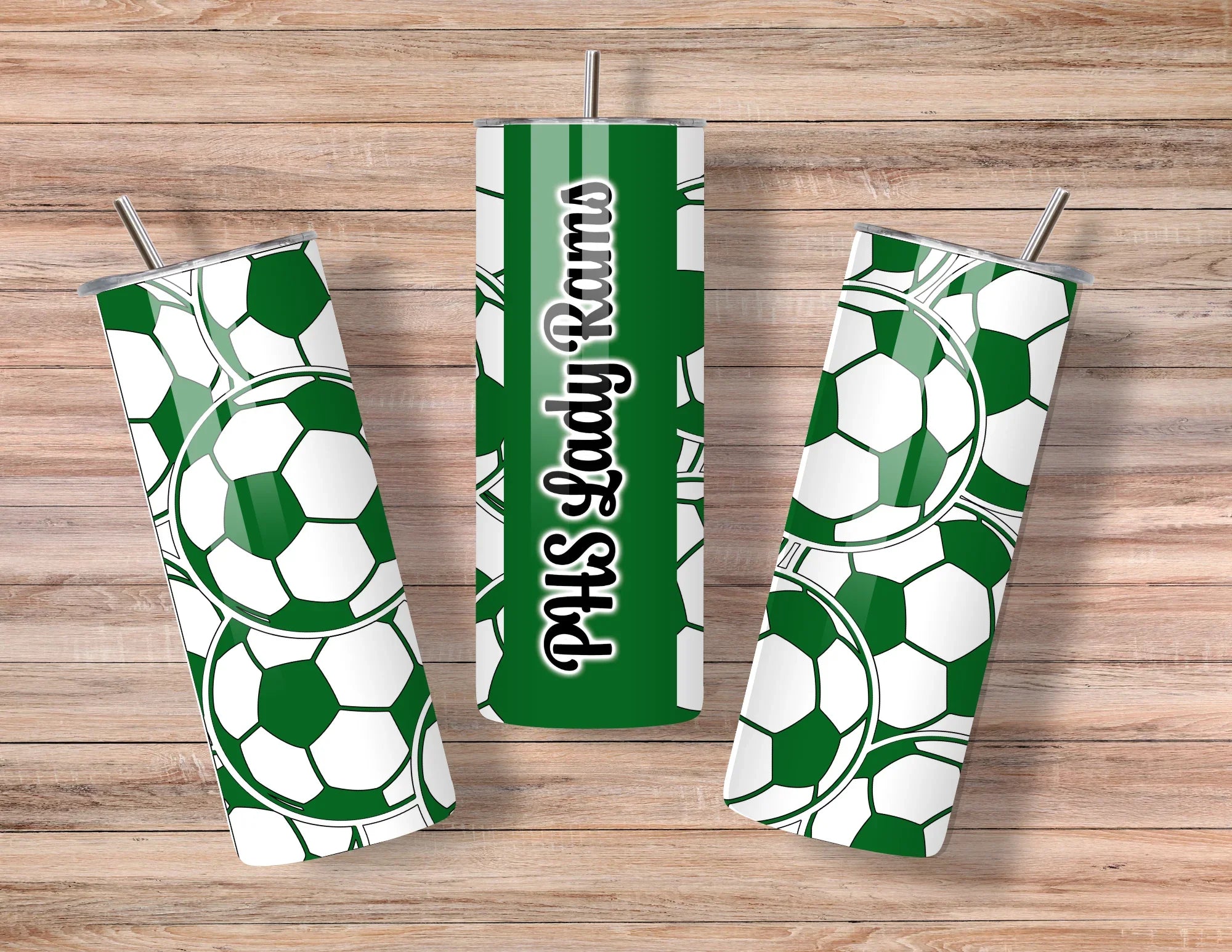 PHS Lady Rams Soccer Pattern Skinny Thermal Tumbler 20 oz. Drinkware