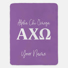 Personalized Alpha Chi Omega XL 60x80 Sherpa Blanket Iris Throw Blankets