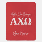 Personalized Alpha Chi Omega XL 60x80 Sherpa Blanket Scarlet Throw Blankets 