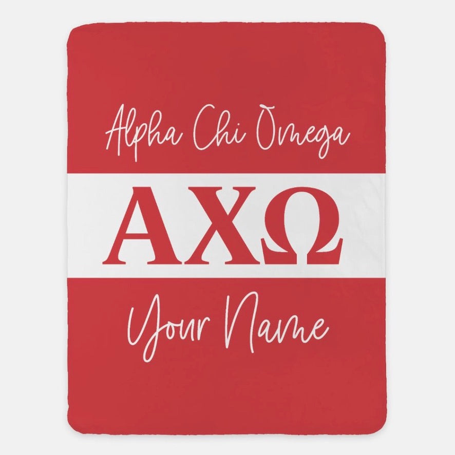 Personalized Alpha Chi Omega XL 60x80 Throw Blanket