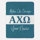 Personalized Alpha Chi Omega XL 60x80 Sherpa Blanket - Stripe Vega Throw Blankets