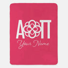 Personalized Alpha Omicron Pi XL 60x80 Sherpa Blanket - Greek Letters Pink Throw Blankets