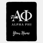 Personalized Alpha Phi XL 60x80 Sherpa Blanket Black Throw Blankets