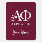 Personalized Alpha Phi XL 60x80 Sherpa Blanket Bordeaux Throw Blankets