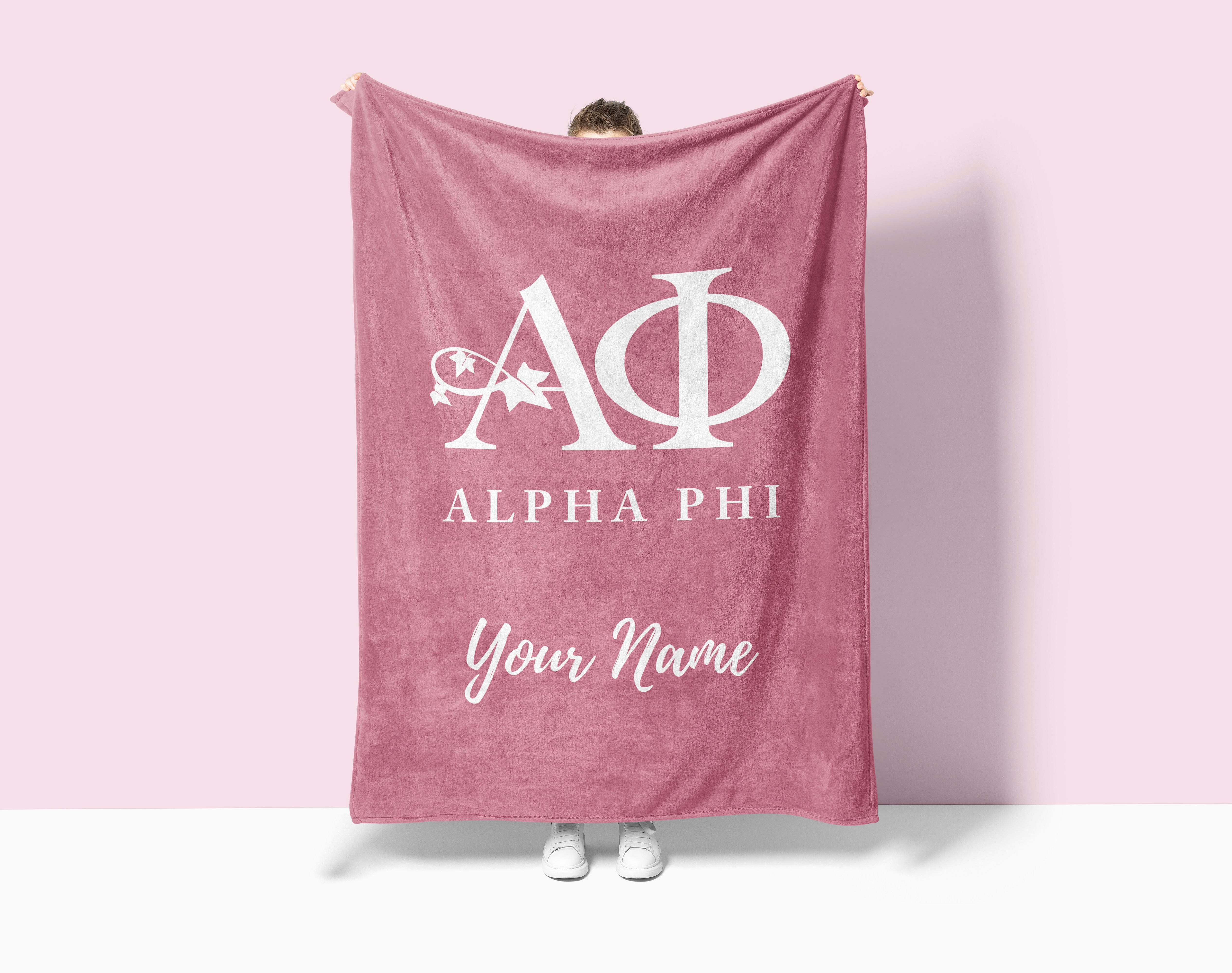 Personalized Alpha Phi XL 60x80 Sherpa Blanket | Custom APhi Gifts
