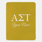 Personalized Alpha Sigma Tau XL 60x80 Sherpa Throw Blanket Gold Throw Blankets