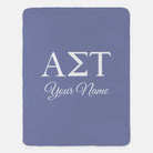 Personalized Alpha Sigma Tau XL 60x80 Sherpa Throw Blanket Purple Throw Blankets
