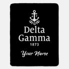 Personalized Delta Gamma XL 60x80 Sherpa Throw Blanket Black Throw Blankets