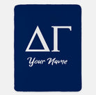 Personalized Delta Gamma XL 60x80 Sherpa Throw Blanket Greek Letters Navy