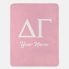 Personalized Delta Gamma XL 60x80 Sherpa Throw Blanket - Greek Letters Pink Throw Blankets