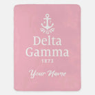 Personalized Delta Gamma XL 60x80 Sherpa Throw Blanket Pink Throw Blankets