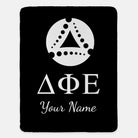 Personalized Delta Phi Epsilon XL 60x80 Sherpa Throw Blanket Black Throw Blankets
