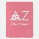 Personalized Delta Zeta XL 60x80 Sherpa Throw Blanket Pink Throw Blankets