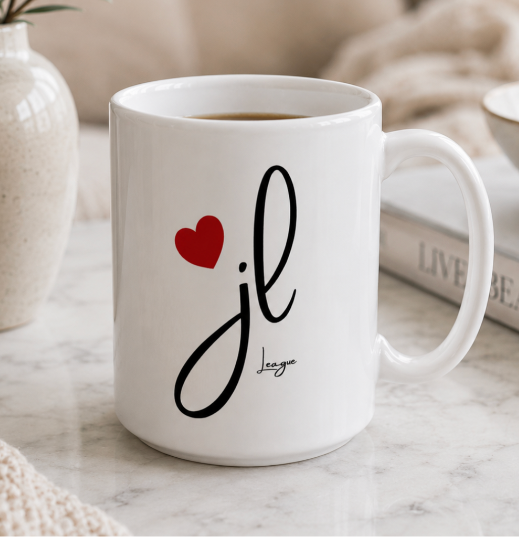 Personalized JL Heart Mug 15 oz.