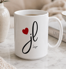 Personalized JL Heart Mug 15 oz.