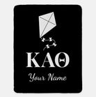 Personalized Kappa Alpha Theta XL 60x80 Sherpa Blanket Black Throw Blankets