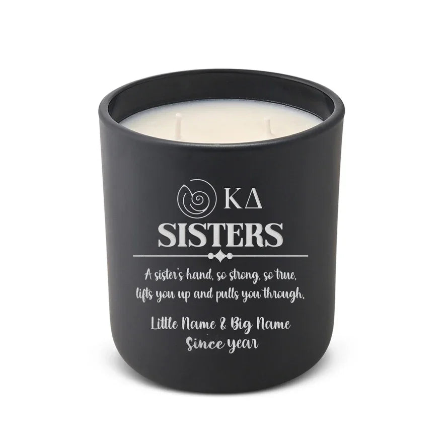 Personalized Kappa Delta Engraved Glow Candle 12 oz. - Sisters