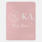 Personalized Kappa Delta XL 60x80 Sherpa Throw Blanket Blush Pink Throw Blankets