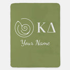 Personalized Kappa Delta XL 60x80 Sherpa Throw Blanket Olive Throw Blankets