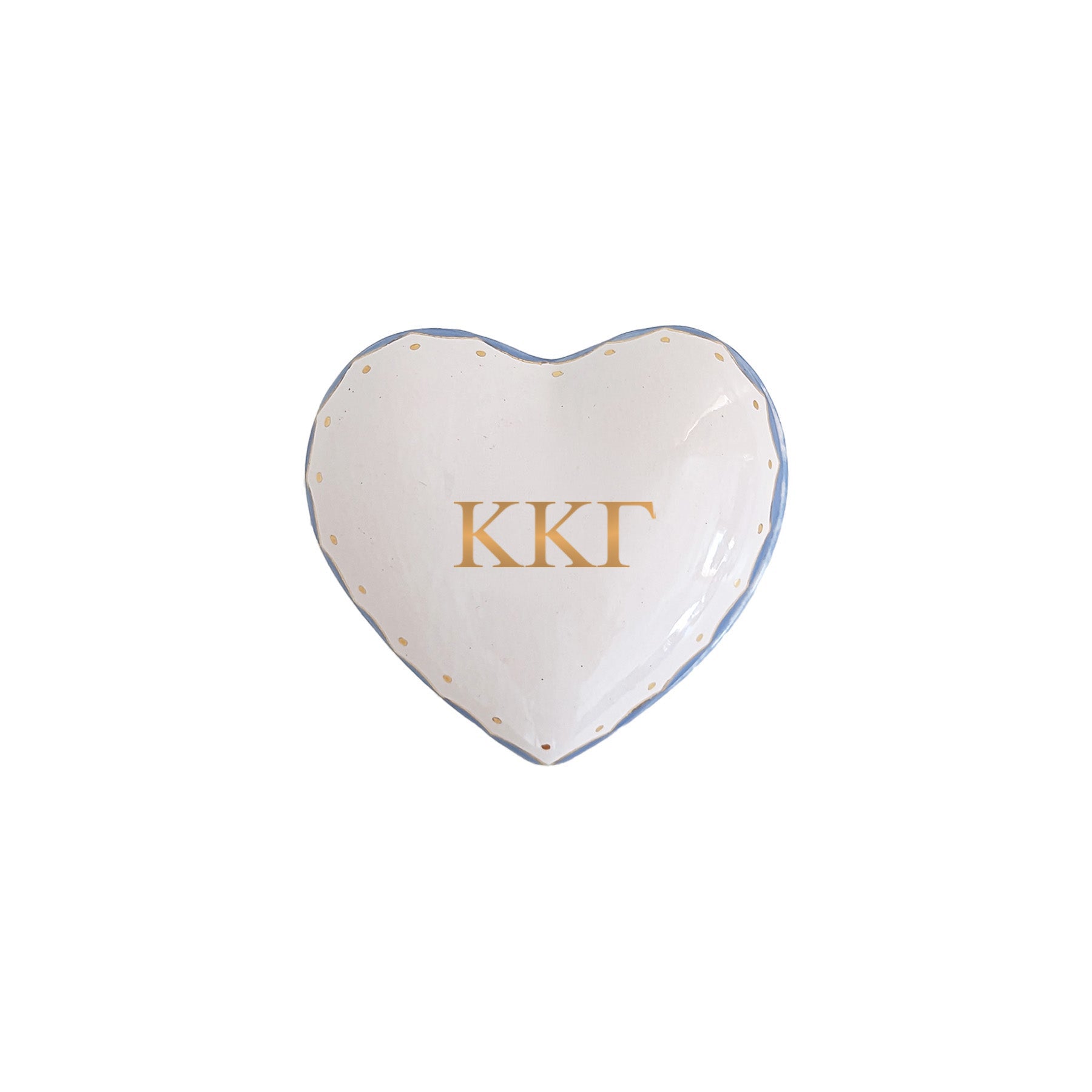 Personalized Date Kappa Kappa Gamma Gold Monogrammed Heart Jewelry Dish